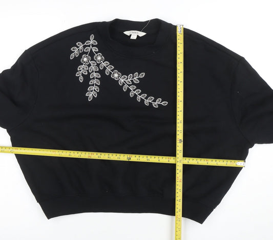 Womens UK Size S Marks and Spencer Black Pullover Sweatshirt