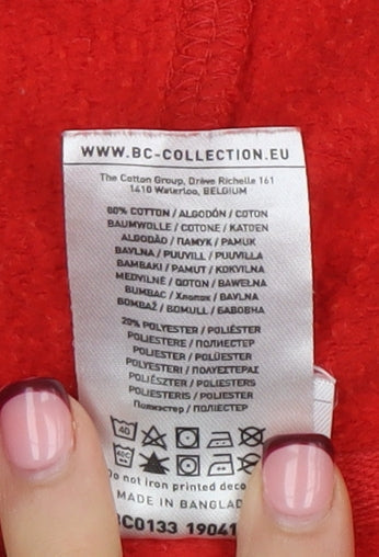 Womens UK Size M B&C Collection Red Full Zip Hoodie