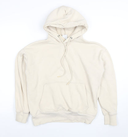 Womens UK Size M Zara Beige Pullover Hoodie