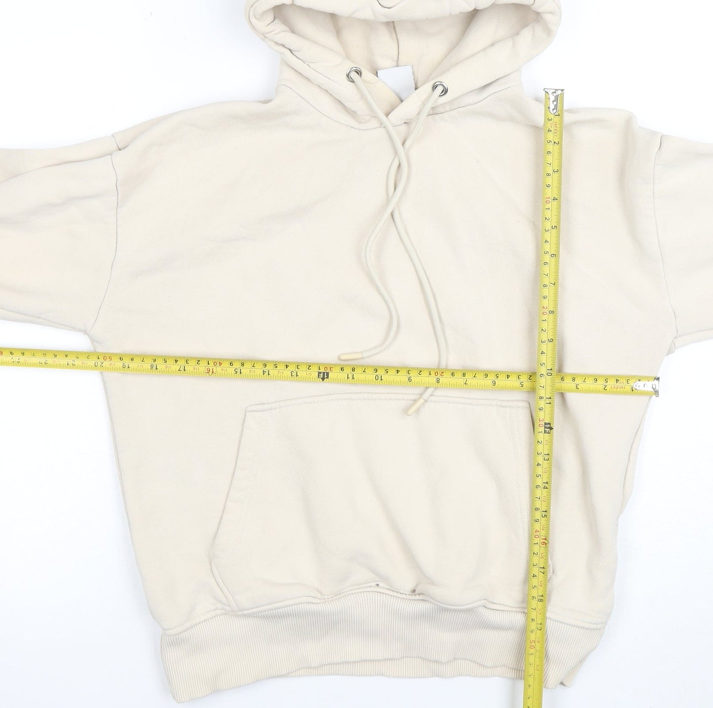 Womens UK Size M Zara Beige Pullover Hoodie