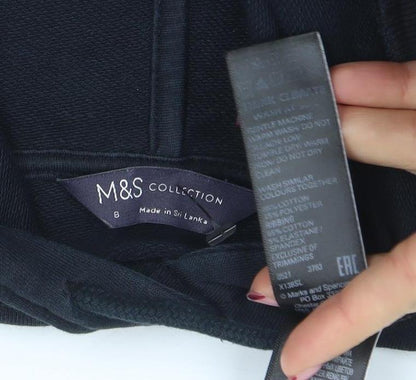 Womens UK Size 8 Marks and Spencer Black Pullover Hoodie
