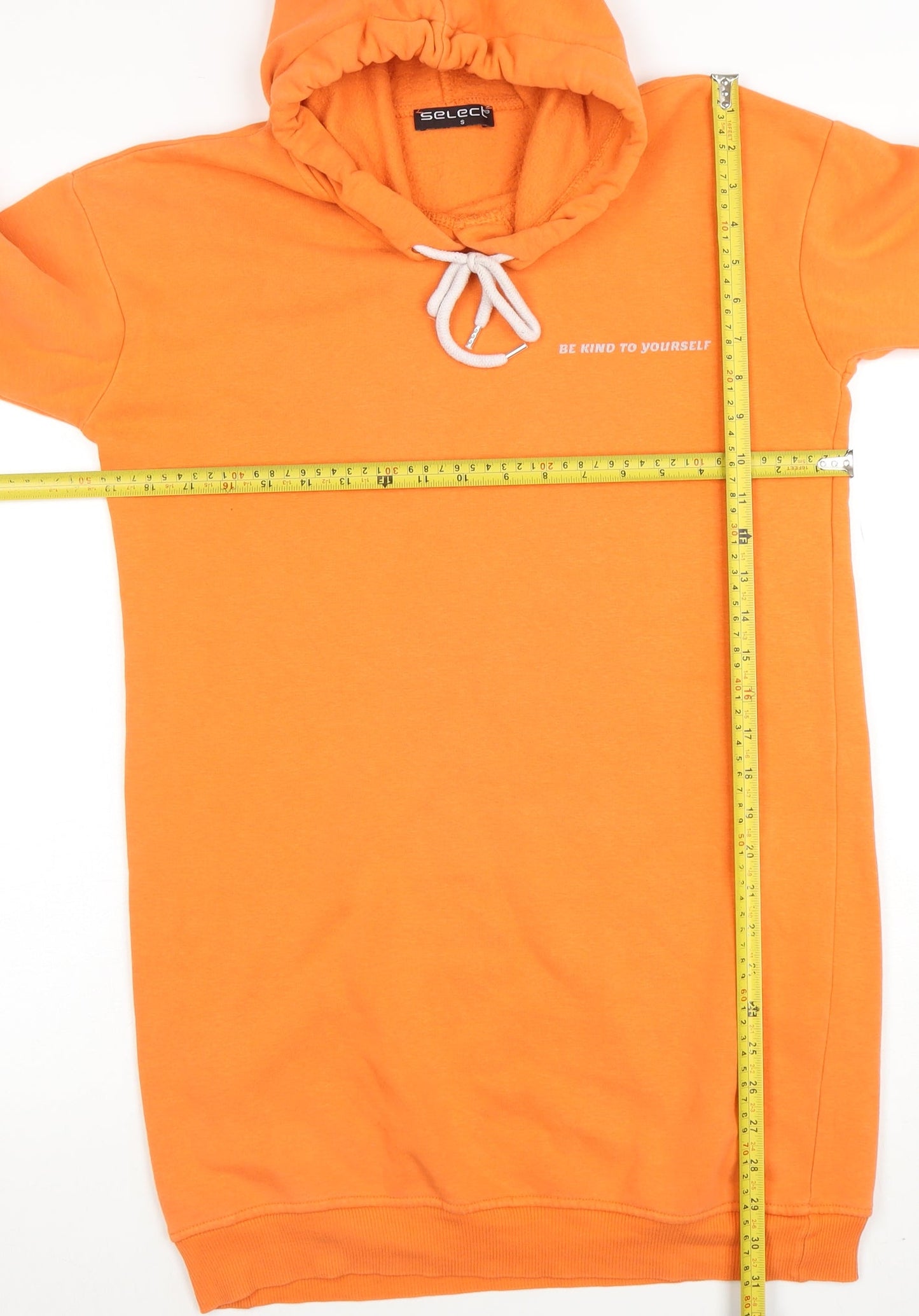 Womens UK Size S Select Orange Tunic Hoodie