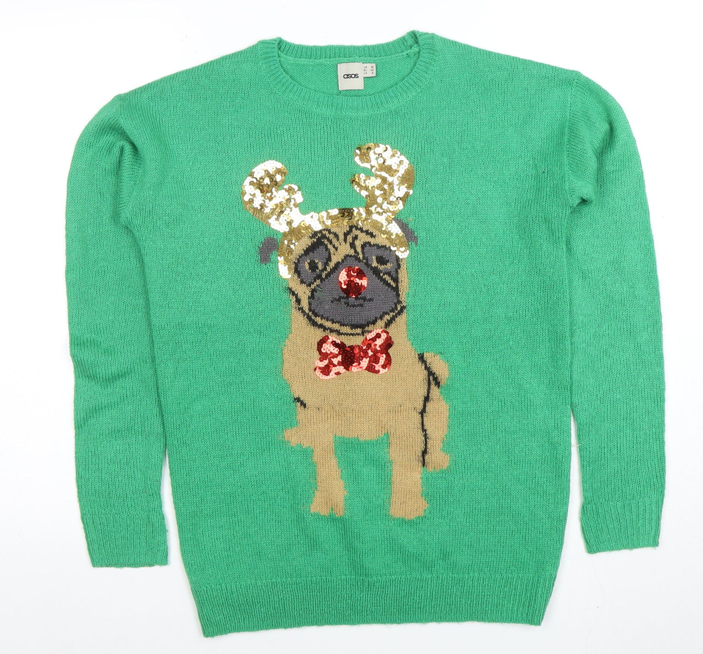 Womens UK Size 8 ASOS Green Pullover Jumper