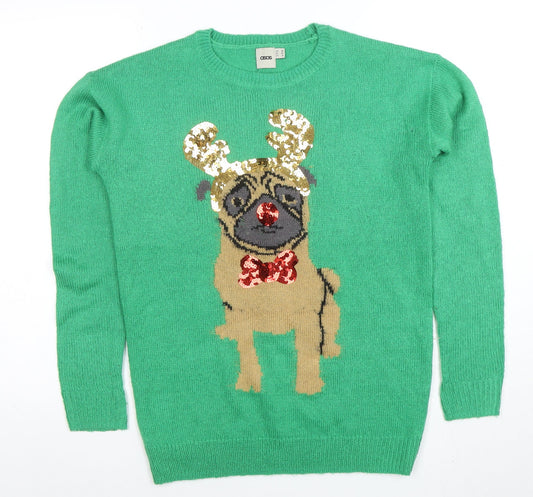 Womens UK Size 8 ASOS Green Pullover Jumper