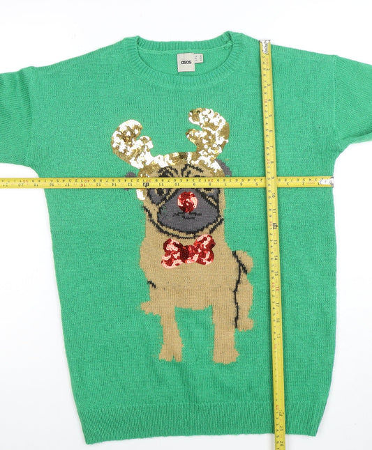 Womens UK Size 8 ASOS Green Pullover Jumper