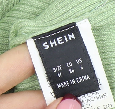 Womens UK Size 10 SheIn Green Basic T-Shirt