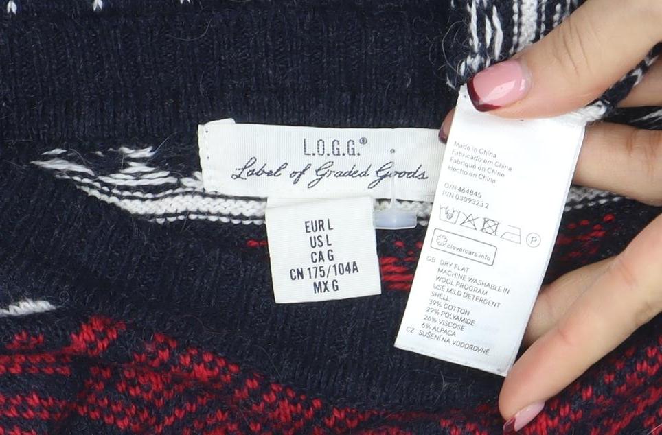 Mens UK Size L LO.G.G. Blue Pullover Jumper
