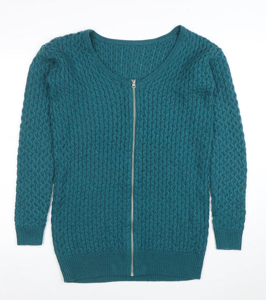 Womens UK Size 10 ASOS Blue Full Zip Jumper