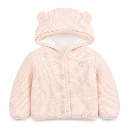 By Very Pink Knitted Hooded Cardigan 9-12 Months Unisex Baby Cotton Lined