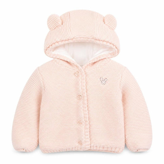 By Very Pink Knitted Hooded Cardigan 9-12 Months Unisex Baby Cotton Lined