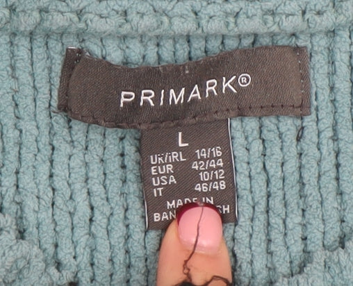 Womens UK Size L Primark Green Pullover Jumper