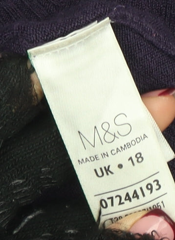 Womens UK Size 18 Marks and Spencer Purple Pullover Jumper