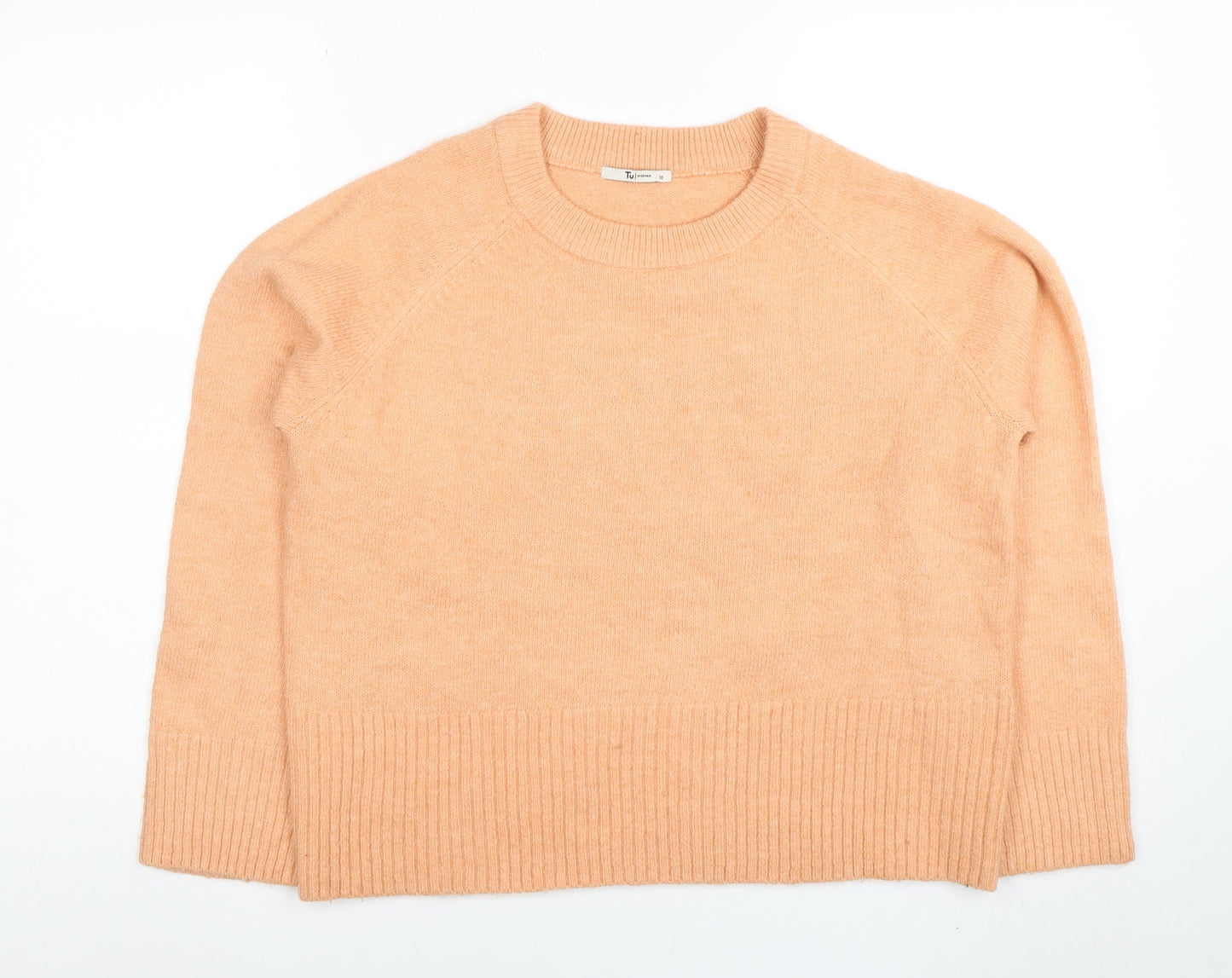 Tu Womens Beige Crew Neck Pullover Jumper Size 10