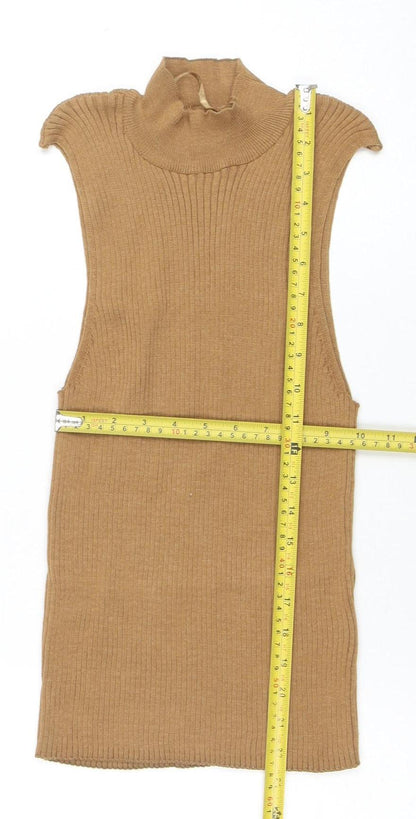 Womens UK Size L Primark Brown Basic T-Shirt