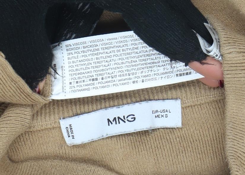 Womens UK Size L MNG Beige Pullover Jumper