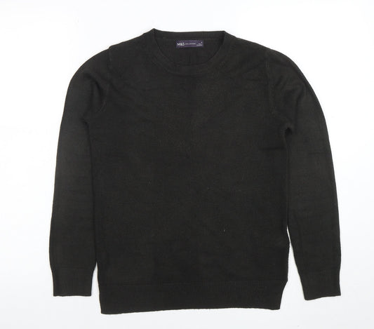 Marks and Spencer Women’s Black Cotton Blend Crew Neck Jumper Size 8