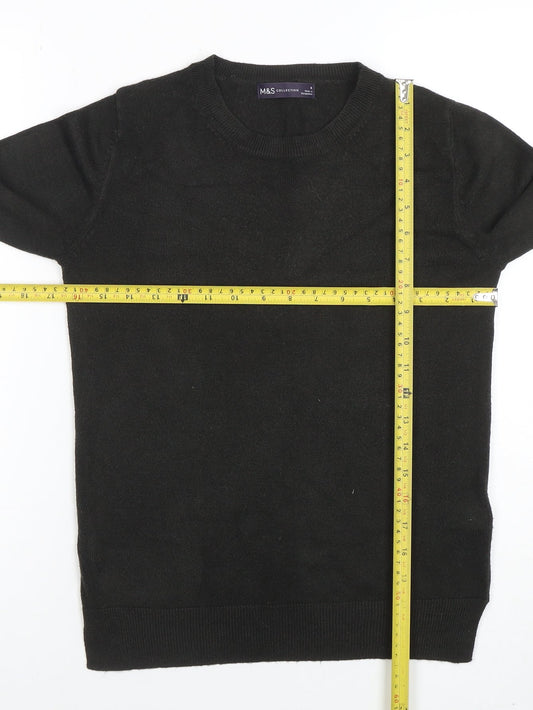 Marks and Spencer Women’s Black Cotton Blend Crew Neck Jumper Size 8