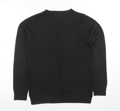 Marks and Spencer Women’s Black Cotton Blend Crew Neck Jumper Size 8