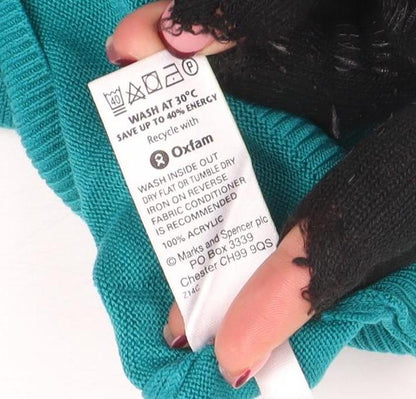 Womens UK Size 18 Marks and Spencer Green Pullover Jumper