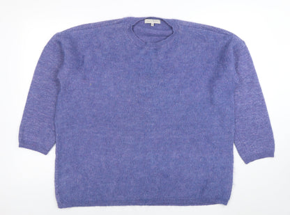 Nutmeg Womens Purple Crew Neck Knit Pullover Jumper Size 20
