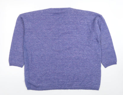 Nutmeg Womens Purple Crew Neck Knit Pullover Jumper Size 20