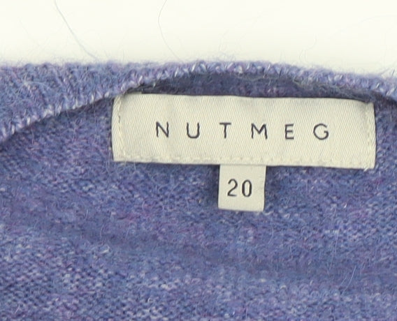 Nutmeg Womens Purple Crew Neck Knit Pullover Jumper Size 20