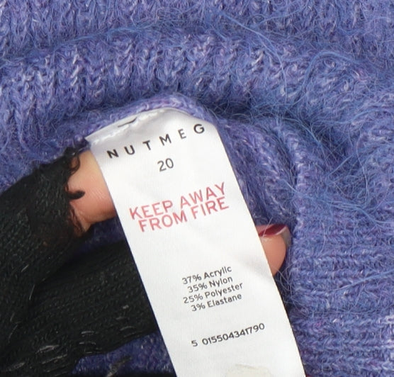 Nutmeg Womens Purple Crew Neck Knit Pullover Jumper Size 20
