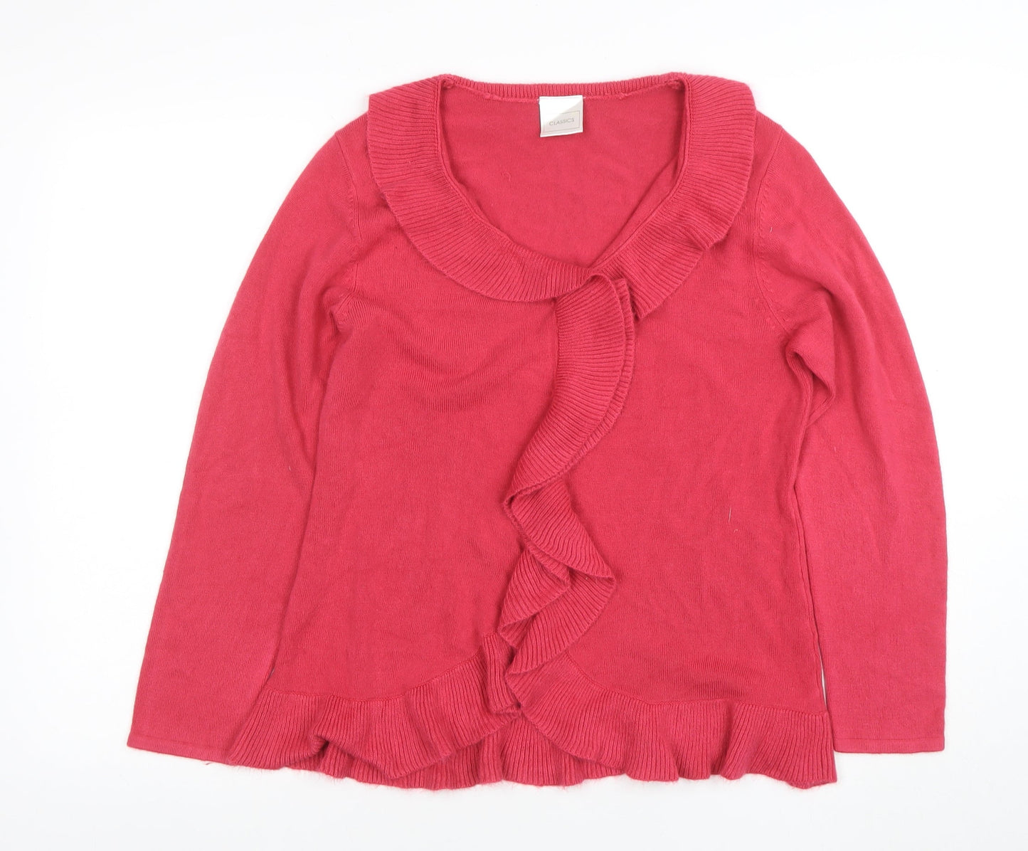 Womens UK Size 12 Classics Pink Cardigan Jumper