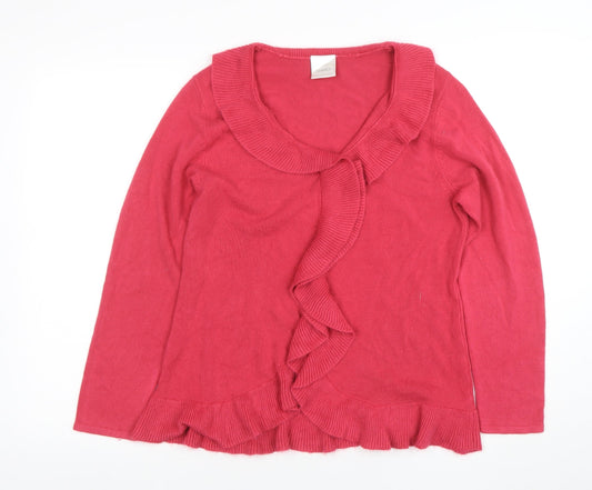 Womens UK Size 12 Classics Pink Cardigan Jumper