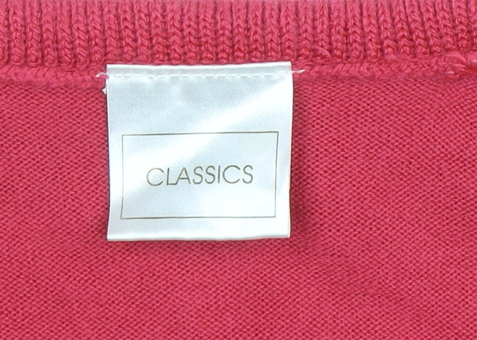 Womens UK Size 12 Classics Pink Cardigan Jumper