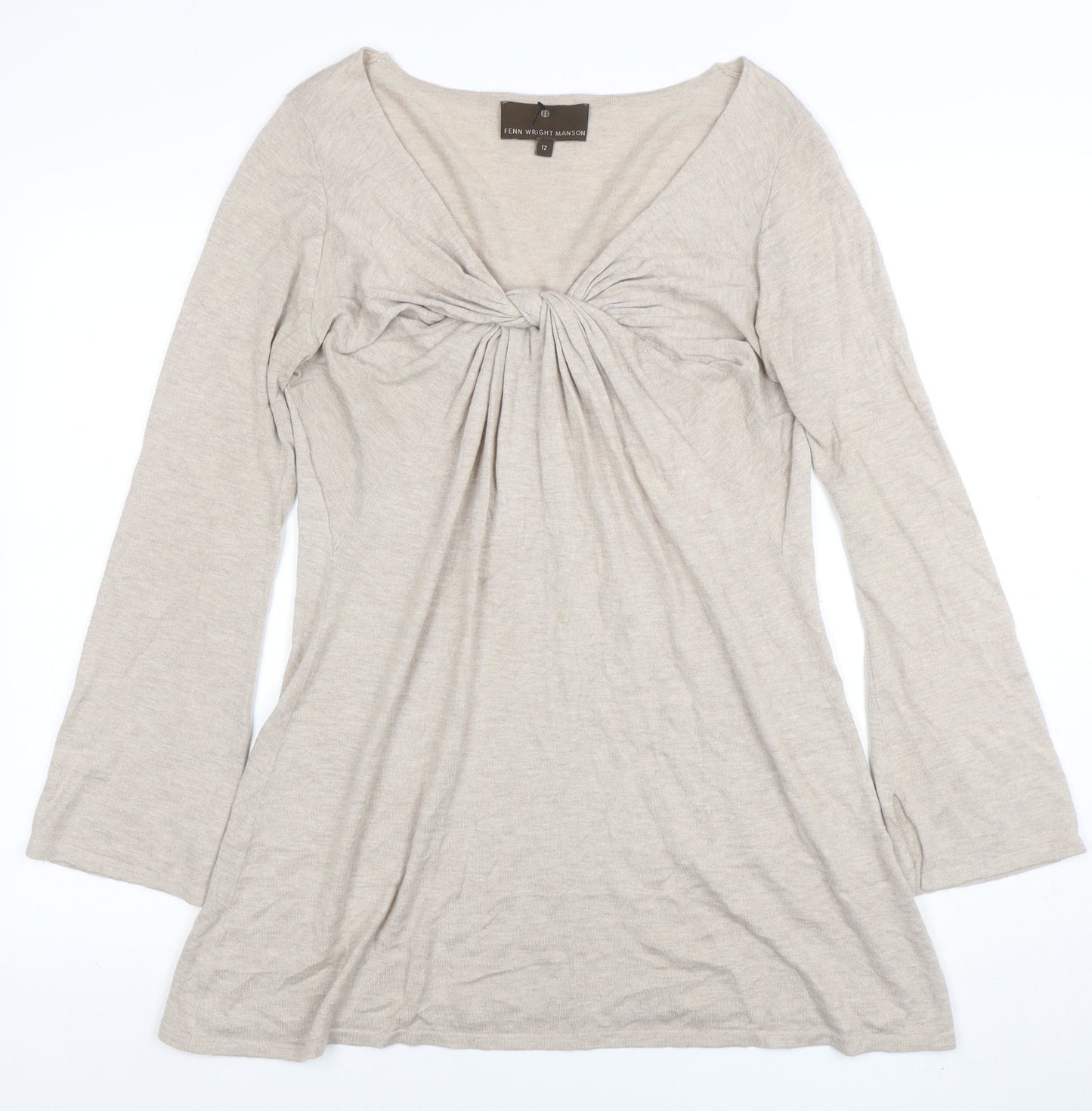Womens UK Size 12 Fenn Wright Manson Beige Pullover Jumper