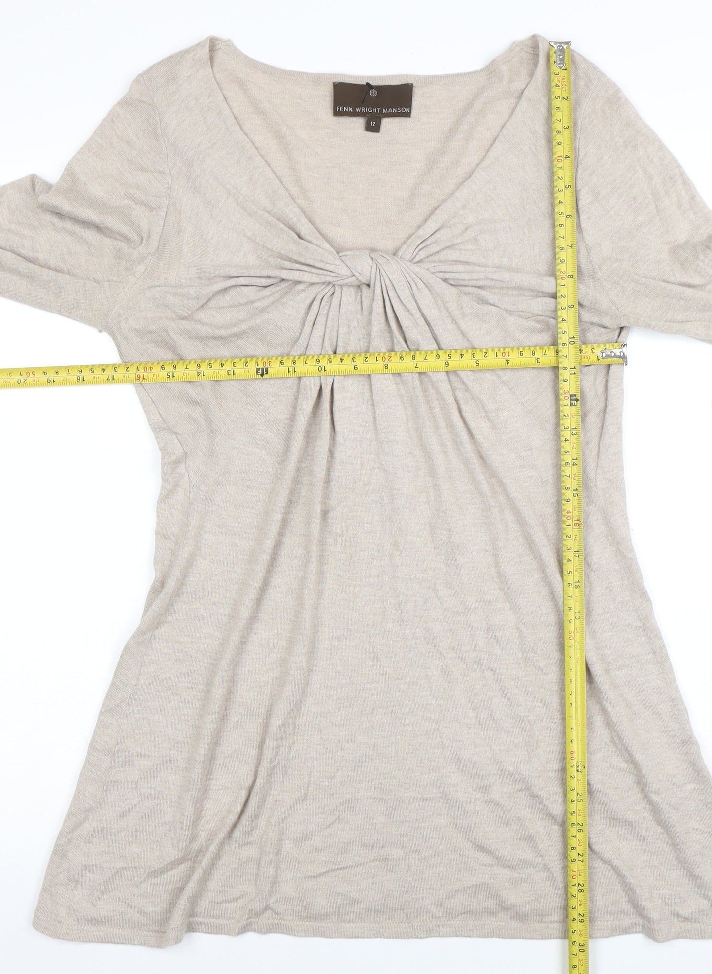 Womens UK Size 12 Fenn Wright Manson Beige Pullover Jumper