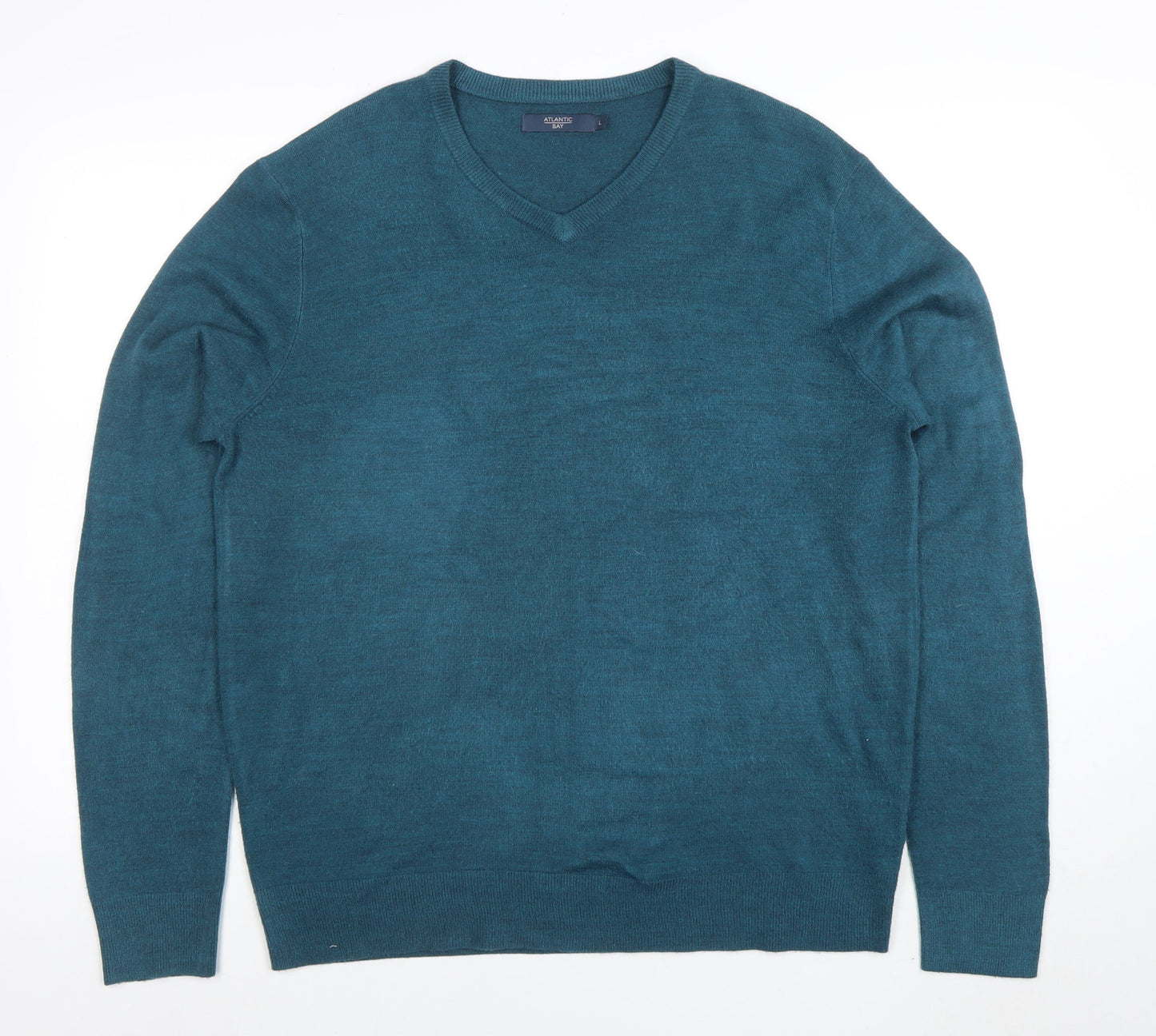 Mens UK Size L Atlantic Bay Blue Pullover Jumper