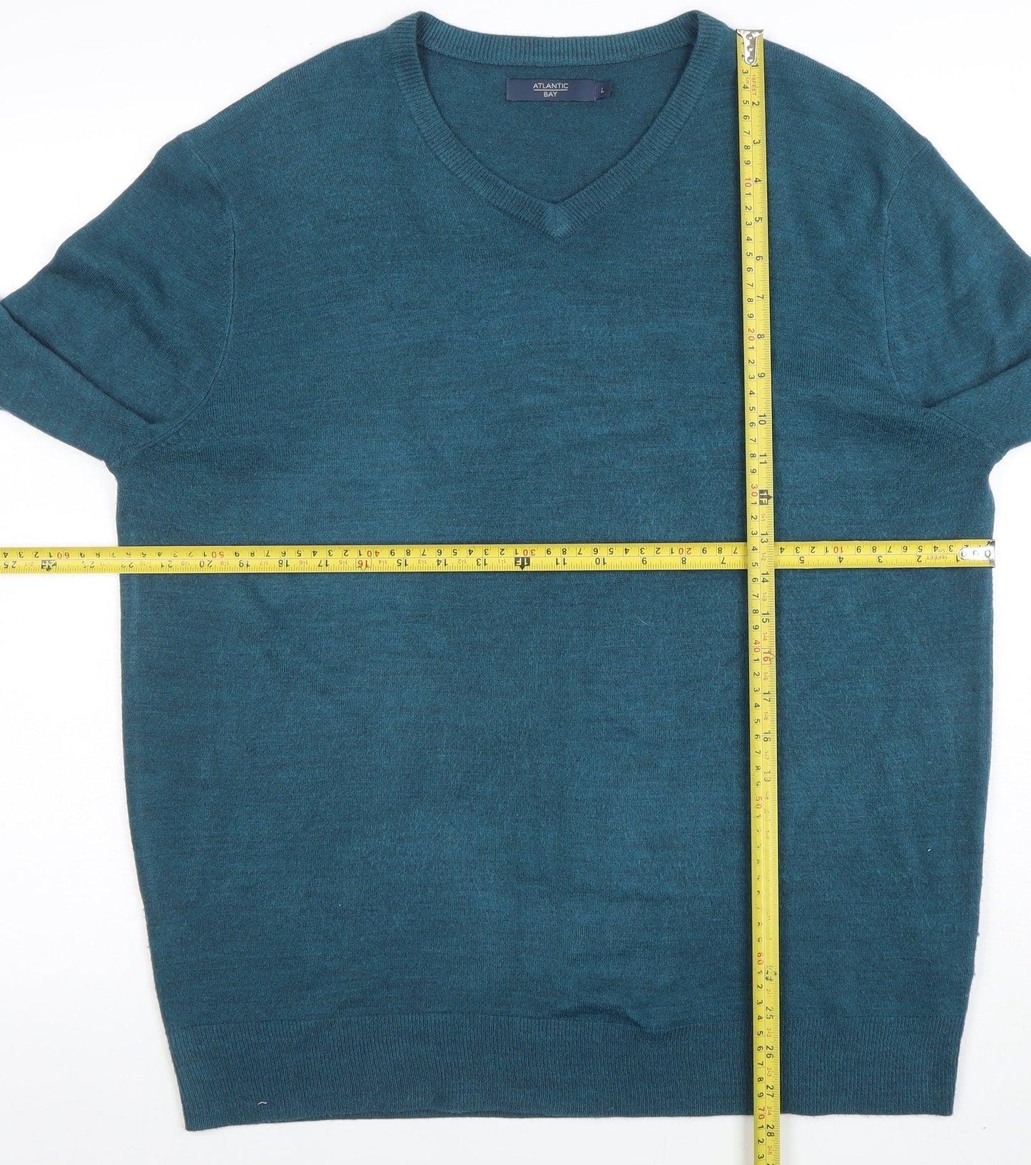 Mens UK Size L Atlantic Bay Blue Pullover Jumper