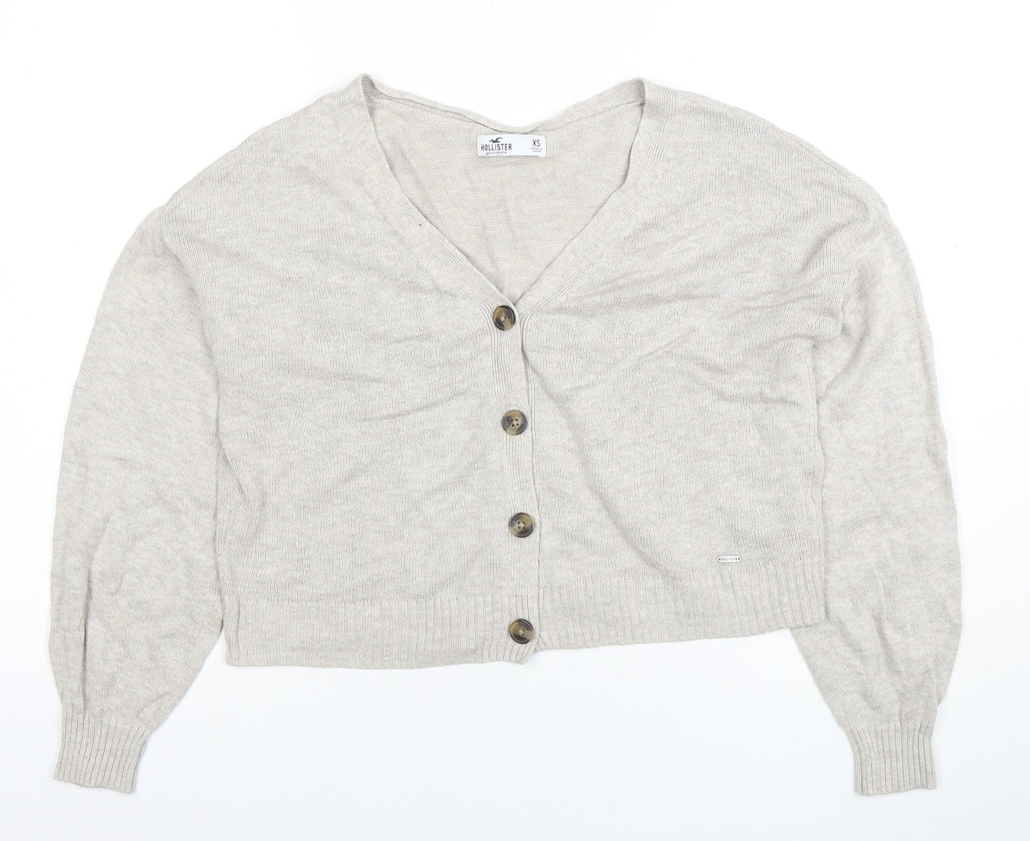 Womens UK Size XS Hollister Beige Cardigan Jumper