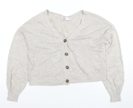 Womens UK Size XS Hollister Beige Cardigan Jumper