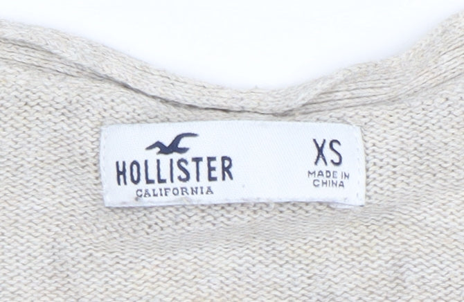 Womens UK Size XS Hollister Beige Cardigan Jumper