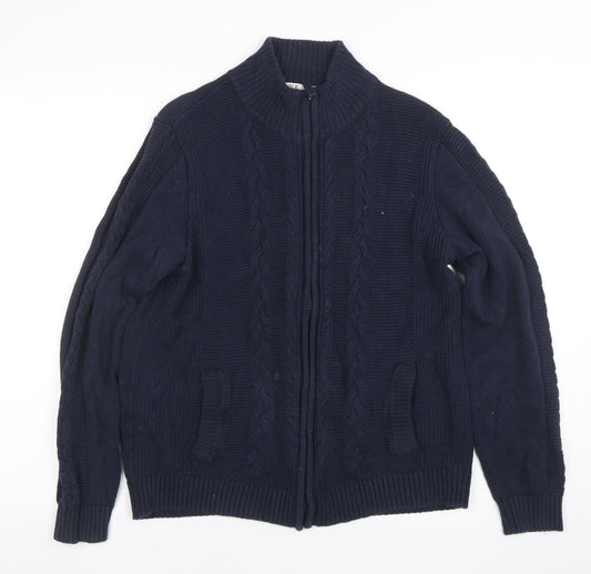 Womens UK Size M ISLE Essentials Blue Cardigan Jumper