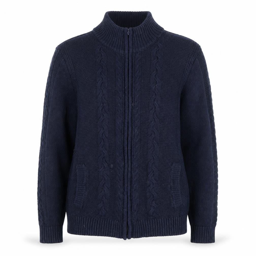 Womens UK Size M ISLE Essentials Blue Cardigan Jumper