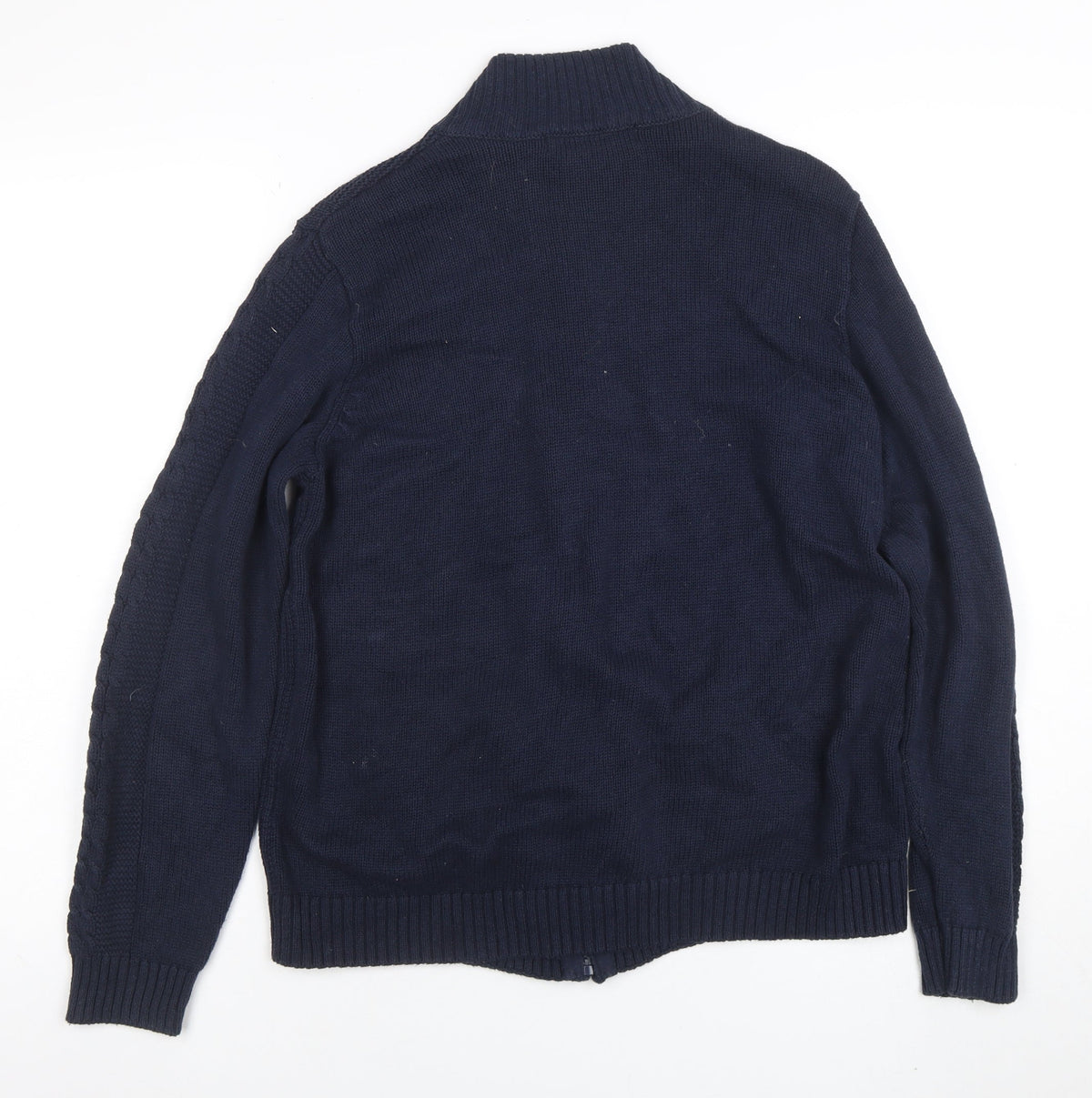 Womens UK Size M ISLE Essentials Blue Cardigan Jumper