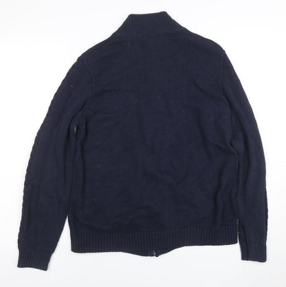 Womens UK Size M ISLE Essentials Blue Cardigan Jumper