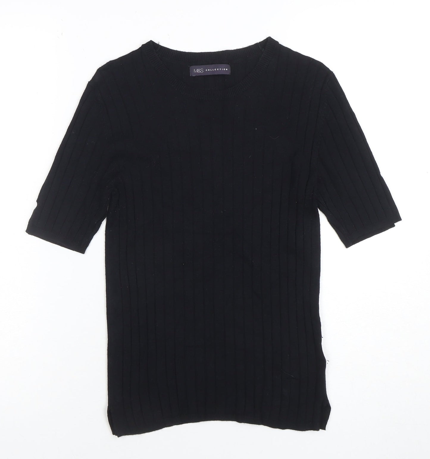 Womens UK Size 10 Marks and Spencer Black Basic T-Shirt