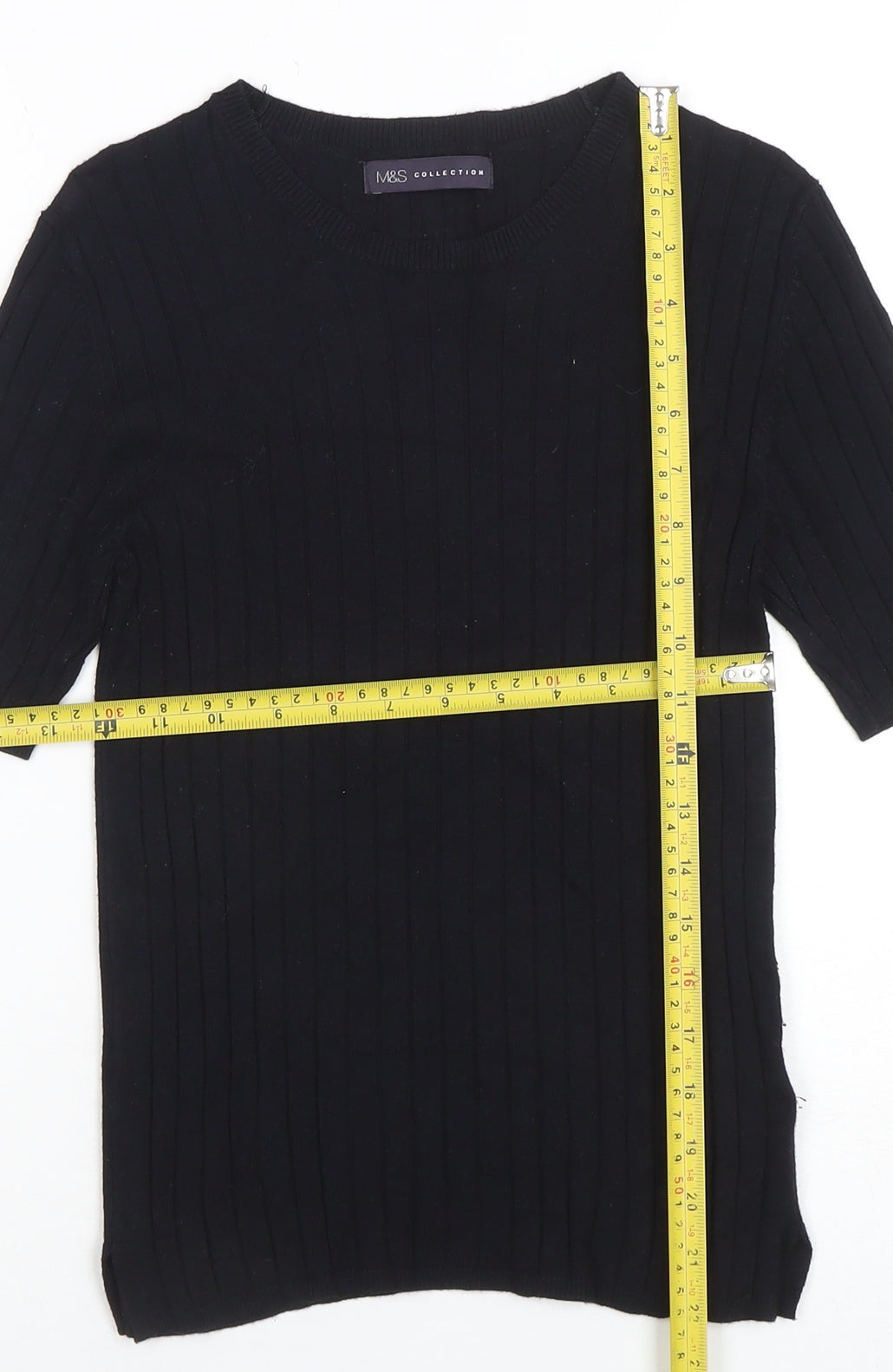 Womens UK Size 10 Marks and Spencer Black Basic T-Shirt