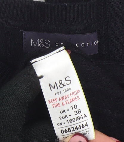 Womens UK Size 10 Marks and Spencer Black Basic T-Shirt