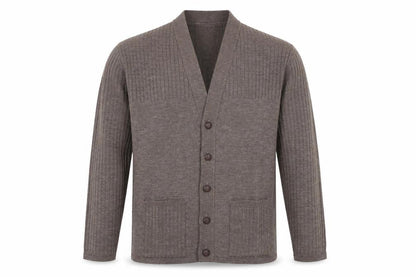 Mens UK Size L Keynote Brown Cardigan Jumper