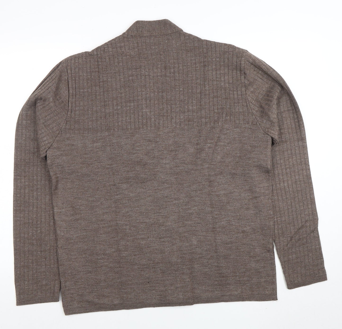 Mens UK Size L Keynote Brown Cardigan Jumper