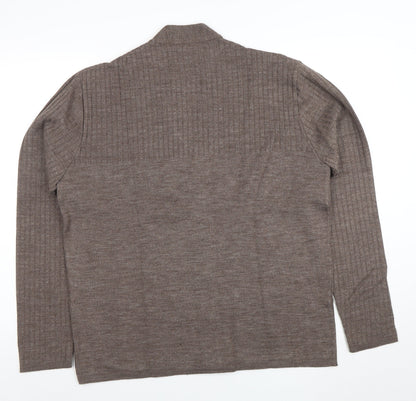 Mens UK Size L Keynote Brown Cardigan Jumper