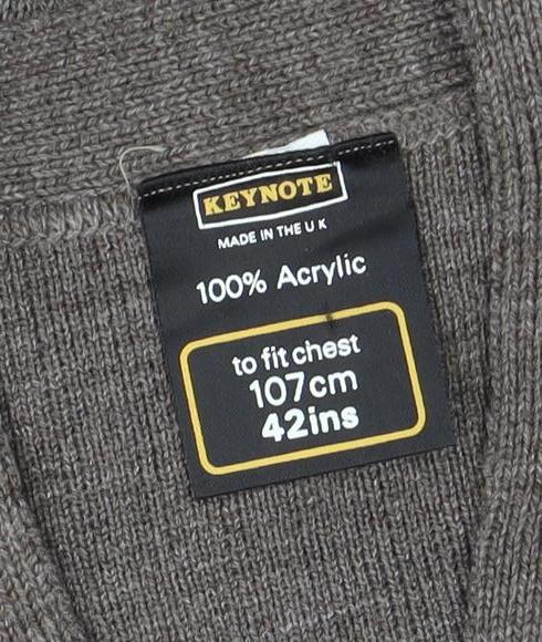 Mens UK Size L Keynote Brown Cardigan Jumper