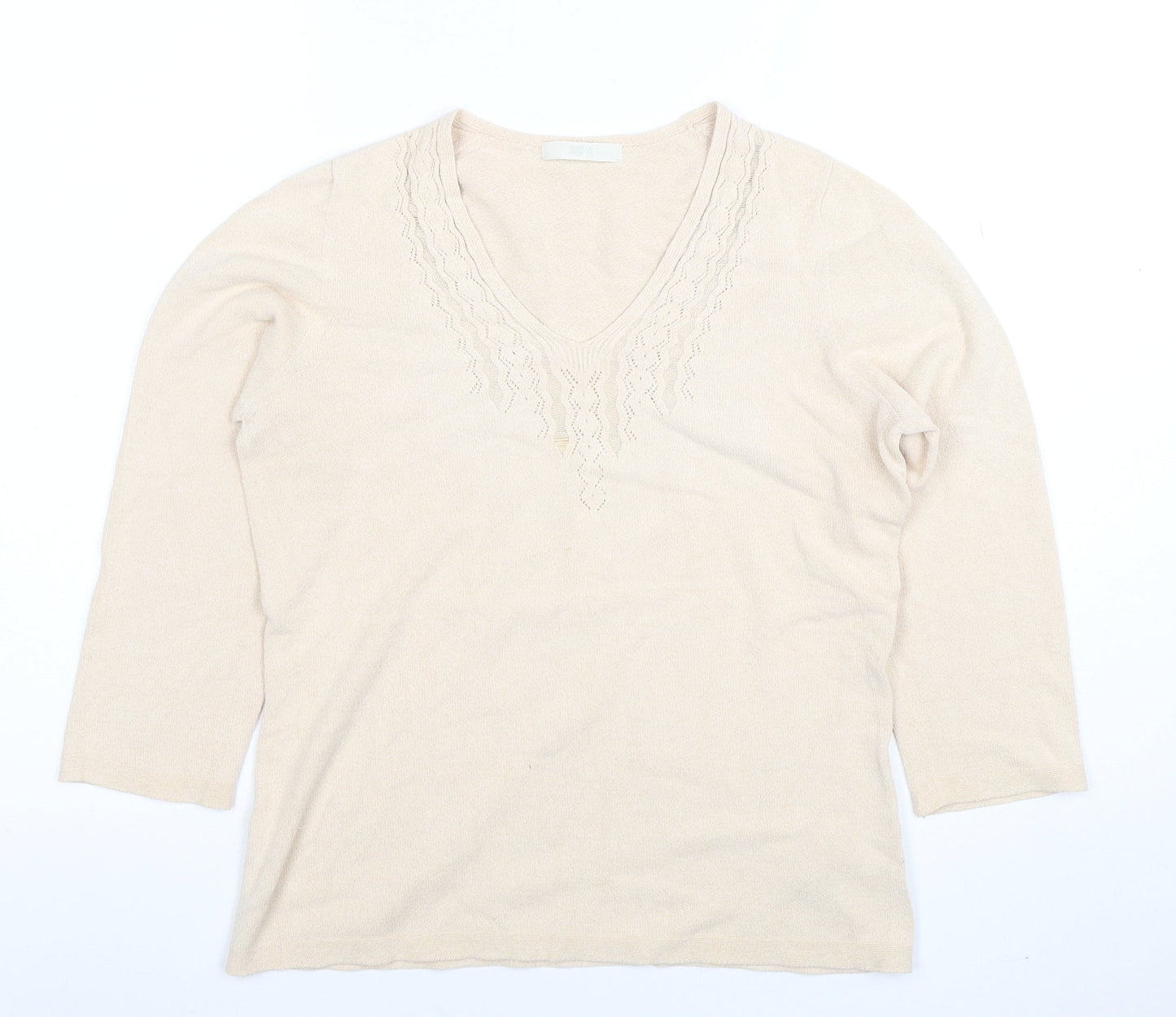 Womens UK Size 12 Marks and Spencer Beige Basic Blouse