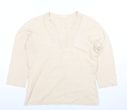 Womens UK Size 12 Marks and Spencer Beige Basic Blouse
